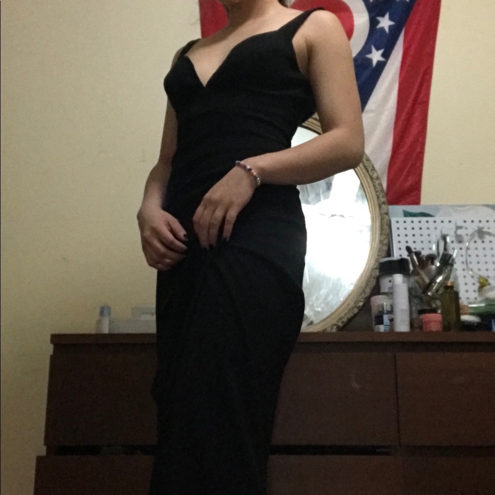 NWT BCBG Keana Drape Leg Slit gown